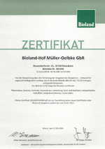 Zertifikat Bioland + EU Bio